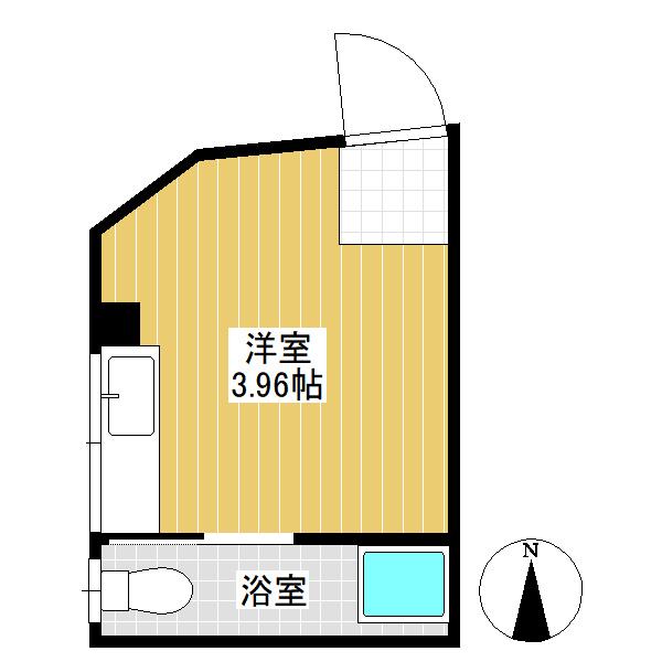 緑川ビル(ワンルーム/1階)の間取り写真