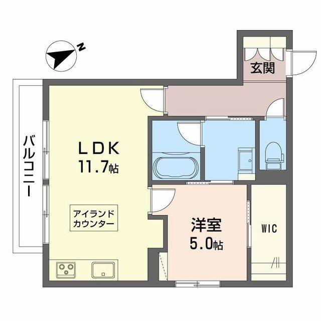 シャーメゾン リラッサIKURA(1LDK/1階)の間取り写真