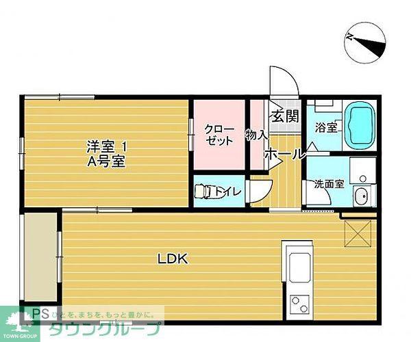 モントーク(1LDK/2階)の間取り写真