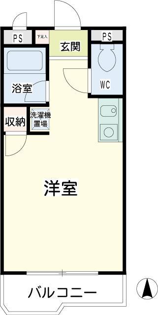 ロアールハイツ(ワンルーム/4階)の間取り写真