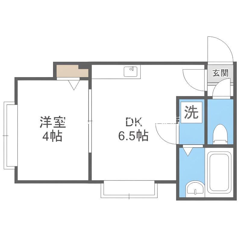 ライラックコート(1DK/3階)の間取り写真