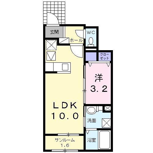 サンリット(1LDK/1階)の間取り写真
