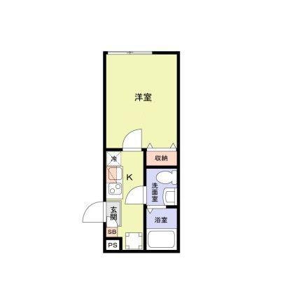 ブランノワール小岩(1K/1階)の間取り写真
