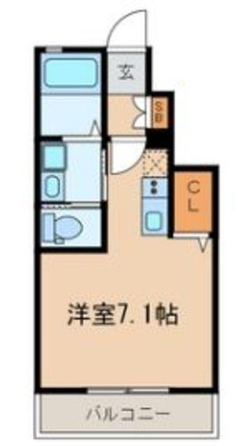 バズひばりヶ丘(ワンルーム/1階)の間取り写真