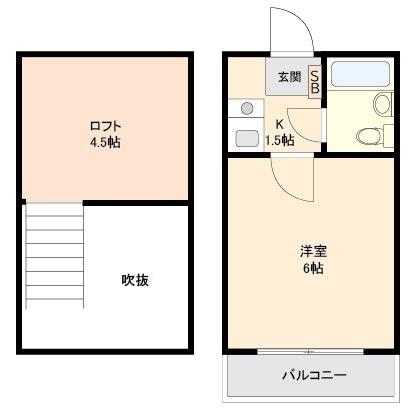 MACS富士見(1K/2階)の間取り写真