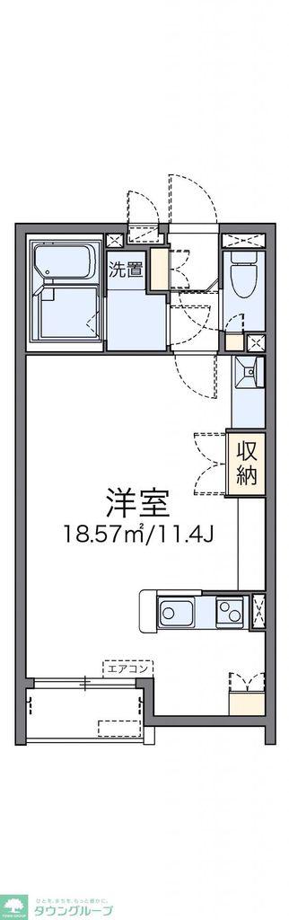 レオネクストストリームシャイン(ワンルーム/2階)の間取り写真
