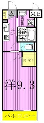 エレガンスチヨダⅡ(1K/3階)の間取り写真