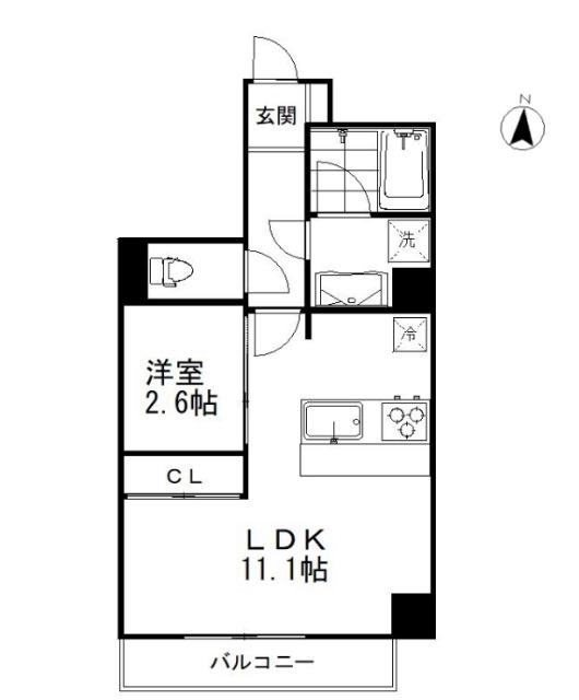 DELCCS菊川(1LDK/6階)の間取り写真