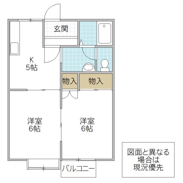 山木ハイツA(2K/2階)の間取り写真