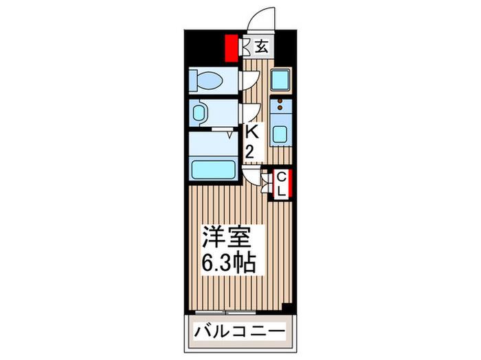 N-STAGE獨協大学前(1K/6階)の間取り写真