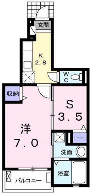 ラフレシールIII(1SK/1階)の間取り写真