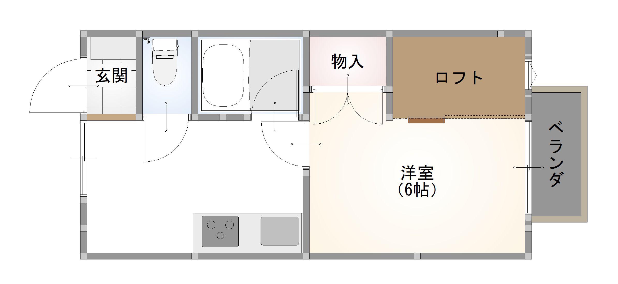 メゾンフォーシーズンズ(1K/2階)の間取り写真