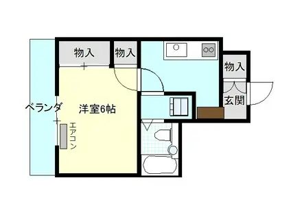ながをビル(1K/4階)の間取り写真