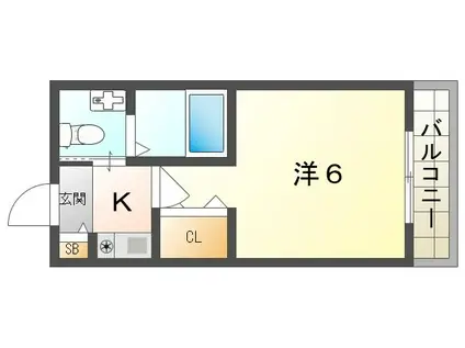 プレミール大日(1K/3階)の間取り写真