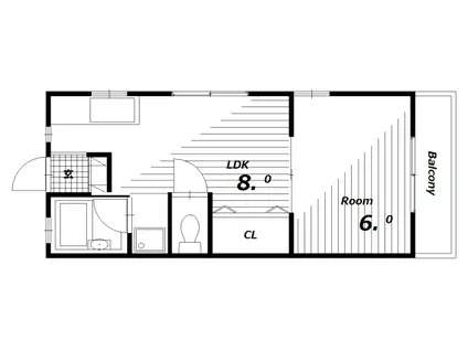 リリーオブザヴァレー(1LDK/2階)の間取り写真