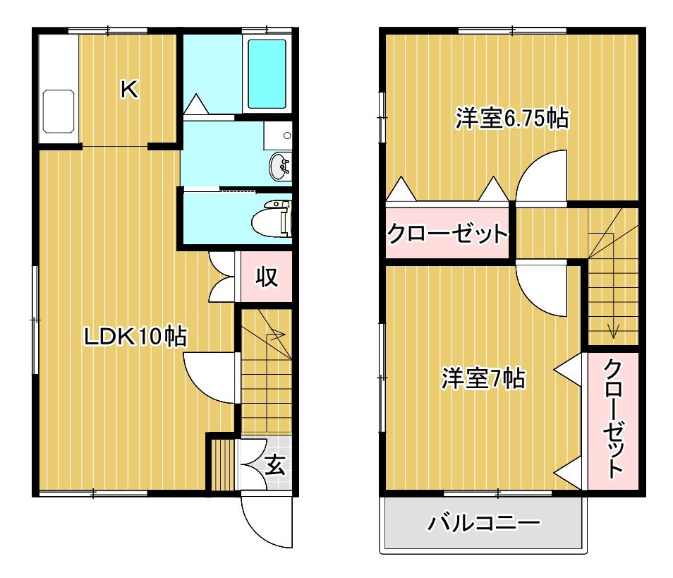 リバージュ青山東(2LDK/1階)の間取り写真
