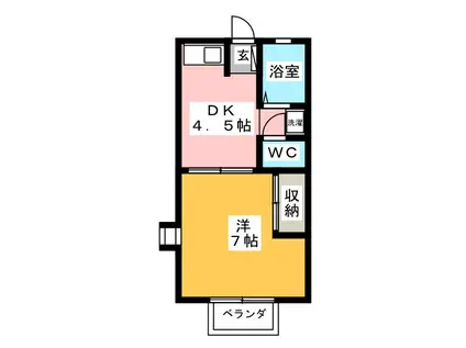 ホワイトパレスNAWA(1DK/2階)の間取り写真