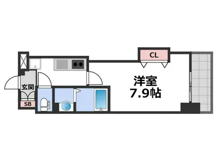 LUXE長田(1K/3階)の間取り写真