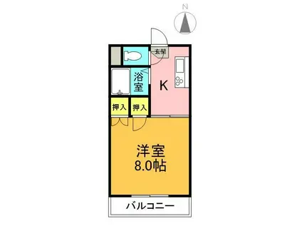 リエス郡山笹川A棟(1K/1階)の間取り写真