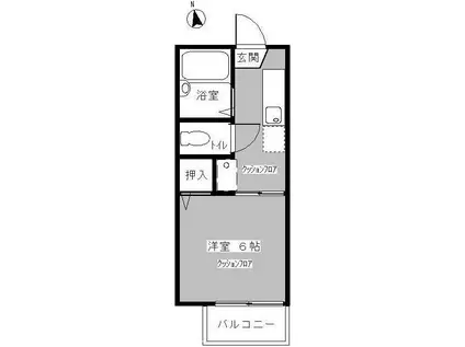 セリエA(1K/2階)の間取り写真