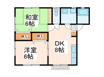 ヨシオカハイツNO.8(2DK/1階)の間取り写真