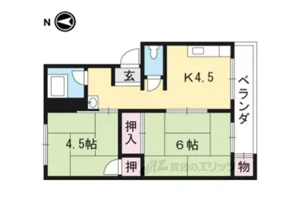 豊栄マンション(2DK/1階)の間取り写真