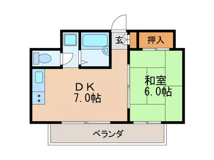 第3貞和ビル(1DK/10階)の間取り写真