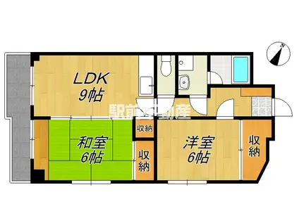 厚花第2ビル(2LDK/3階)の間取り写真