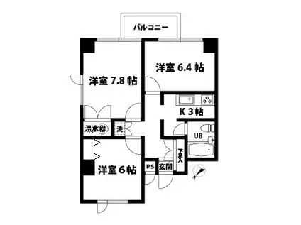 ベトンハウス(3K/7階)の間取り写真