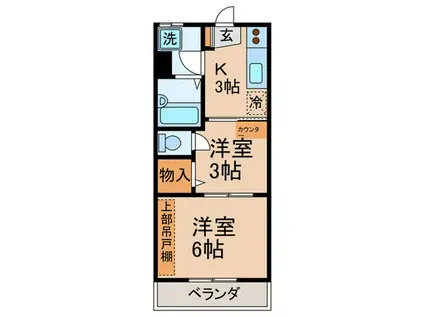 青葉マンション3号館(2K/3階)の間取り写真