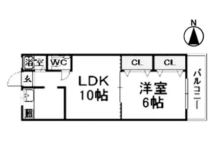 吉川マンション(1LDK/2階)の間取り写真