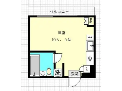 グレイスフル大口(ワンルーム/4階)の間取り写真