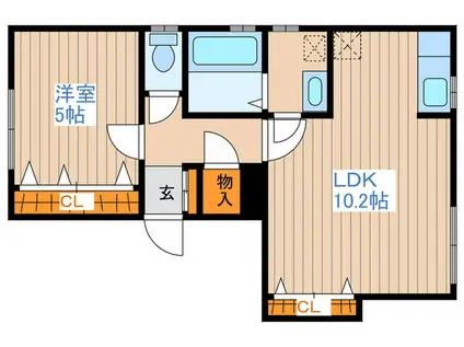 福本マンション(1LDK/2階)の間取り写真