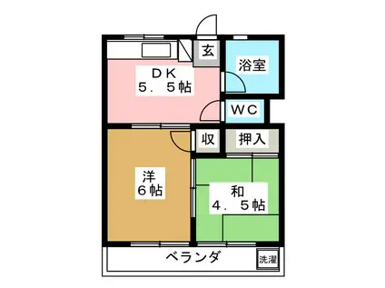 鈴忠第2マンション(2DK/2階)の間取り写真