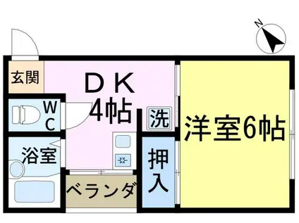 レジデンス野澤(1DK/4階)の間取り写真