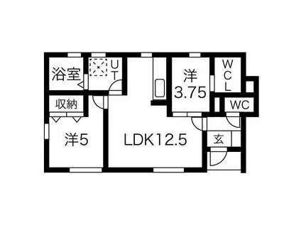 リーブルファイン江吉良2号棟(2LDK/1階)の間取り写真