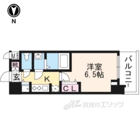 アドバンス京都ソナーレ(1K/2階)の間取り写真