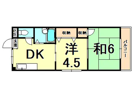 シャルム南台Ⅱ(2DK/1階)の間取り写真