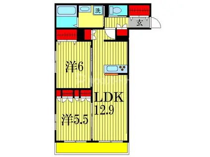 木604メゾン(2LDK/1階)の間取り写真