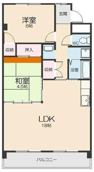 ヒルハイツ桃山(2LDK/3階)の間取り写真