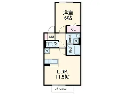 フレシール弐番館(1LDK/1階)の間取り写真