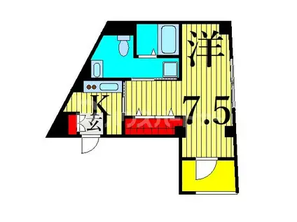 B`CASA OTAKEBASHI AVE(1K/3階)の間取り写真