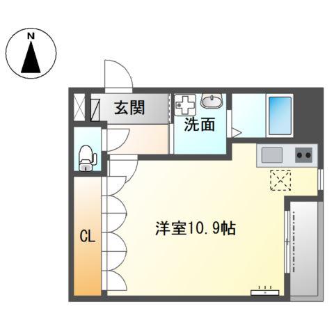 ブルーム(ワンルーム/1階)の間取り写真