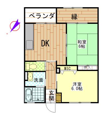 小山ハイツ(2LDK/2階)の間取り写真