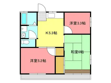 パークサイド山崎(3K/2階)の間取り写真