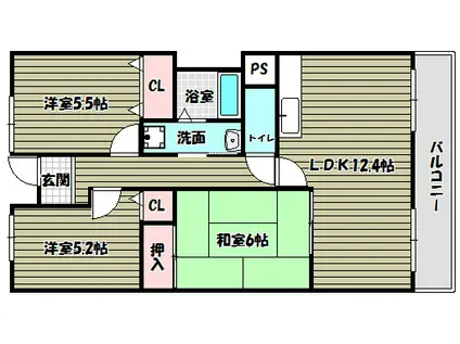 プレミール28(3LDK/4階)の間取り写真