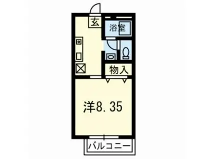 ビーライン・グローリー(1K/1階)の間取り写真