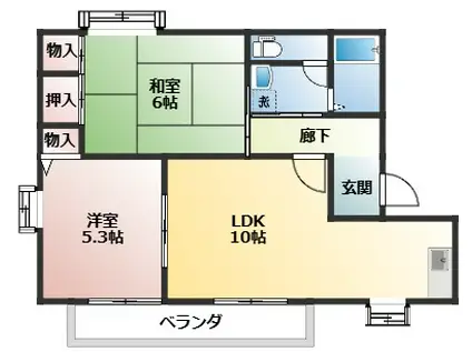 フォーシーズン和歌山II(2LDK/2階)の間取り写真