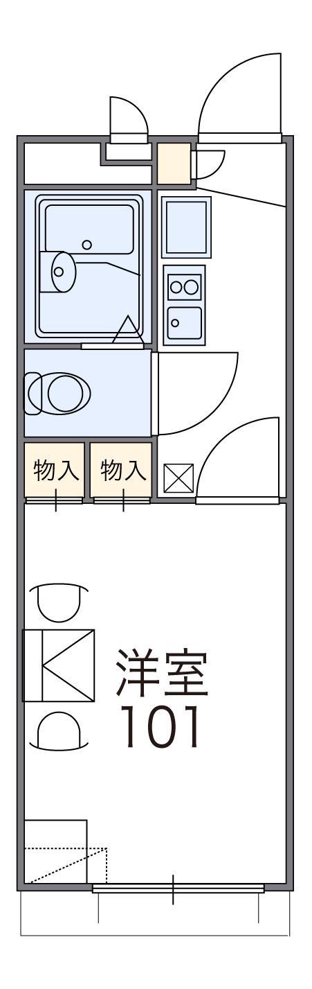 レオパレス那波大浜(1K/2階)の間取り写真