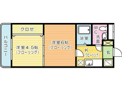 ロイヤルキャッスル(2K/10階)の間取り写真